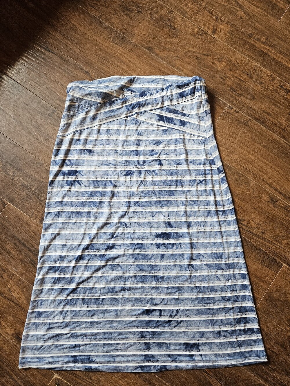 Women's Live And Let Live Long Maxi Skirt Sz Large Blues/White Modest Comfy. ...